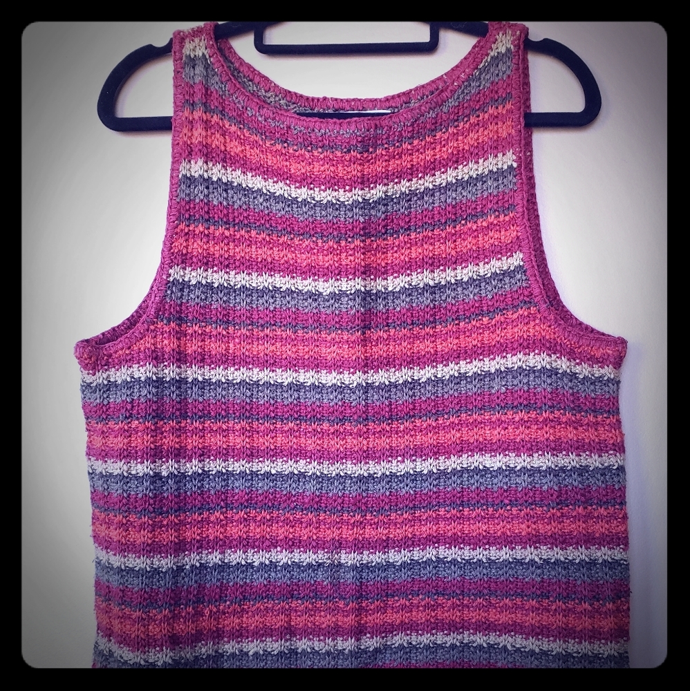 Jones New York Sport Striped Knit Tank Top